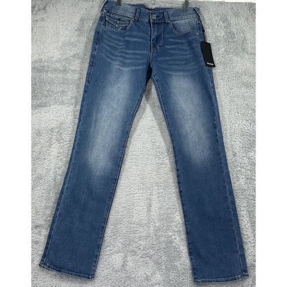True Religion Men's NWT RICKY Straight Fit Jeans 30x34 Medium Tidal Wash Relaxed
